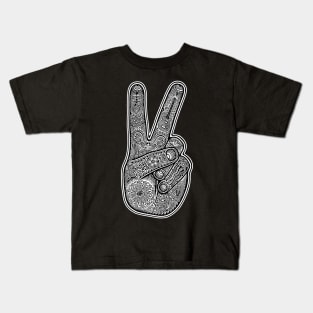 DoD Peace Haand bw Kids T-Shirt